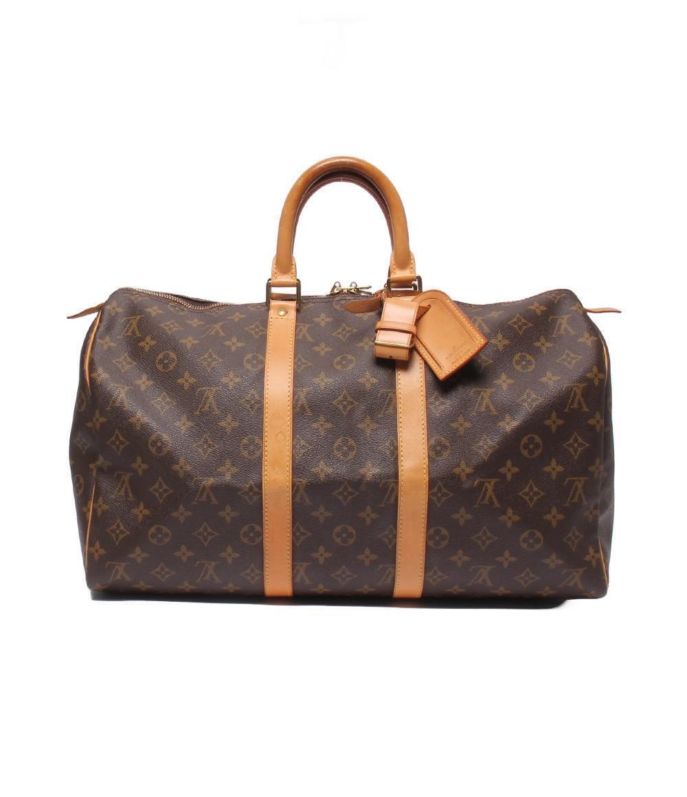 Louis Vuitton Keepall Monogram Travel Bag Canvas Leather Brown